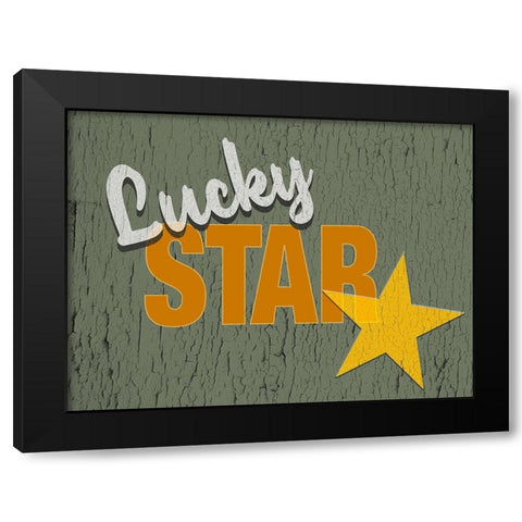Lucky Star Black Modern Wood Framed Art Print with Double Matting by Yellow Cafe