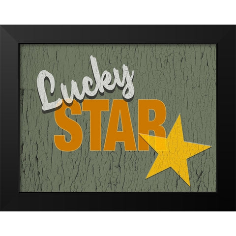Lucky Star Black Modern Wood Framed Art Print by Yellow Cafe