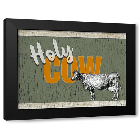 Holy Cow Black Modern Wood Framed Art Print with Double Matting by Yellow Cafe