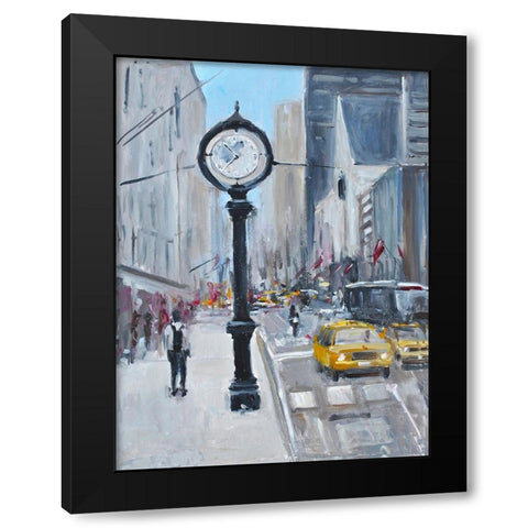 City Streets Black Modern Wood Framed Art Print with Double Matting by Yellow Cafe