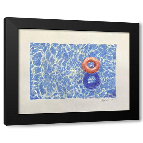 Life Saver Black Modern Wood Framed Art Print by Yellow Cafe
