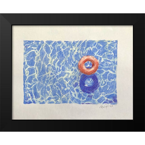 Life Saver Black Modern Wood Framed Art Print by Yellow Cafe