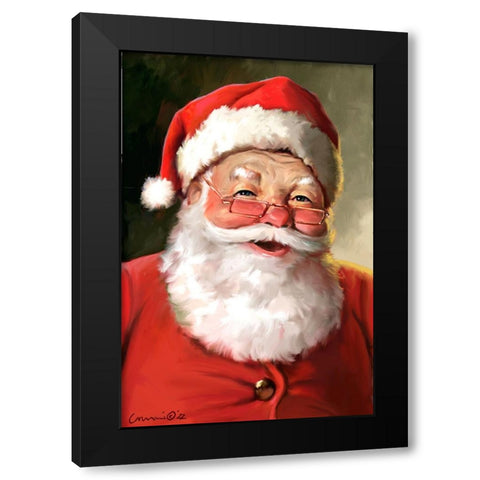 Santa Close Up Black Modern Wood Framed Art Print by Yellow Cafe