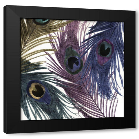 Feather Frenzy Black Modern Wood Framed Art Print with Double Matting by Sommers, Mindy