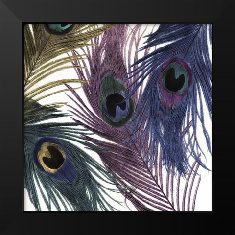 Feather Frenzy Black Modern Wood Framed Art Print by Sommers, Mindy