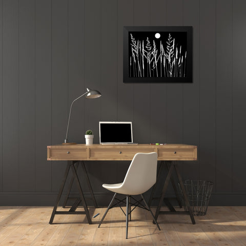 Grassy Moon I Black Modern Wood Framed Art Print by Sommers, Mindy