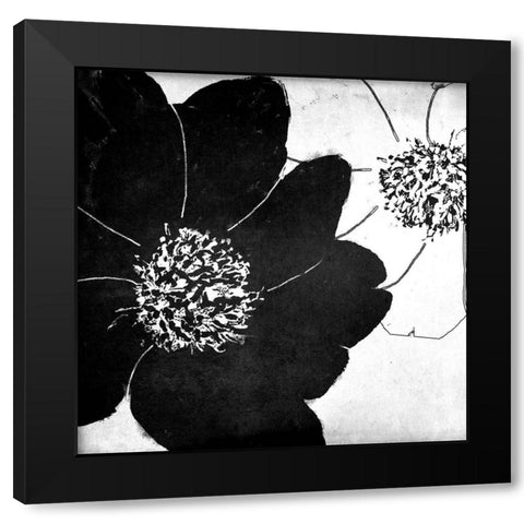 Peony Party Black Modern Wood Framed Art Print with Double Matting by Sommers, Mindy