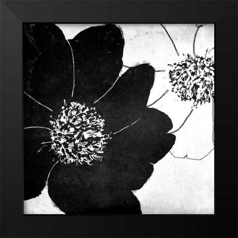 Peony Party Black Modern Wood Framed Art Print by Sommers, Mindy
