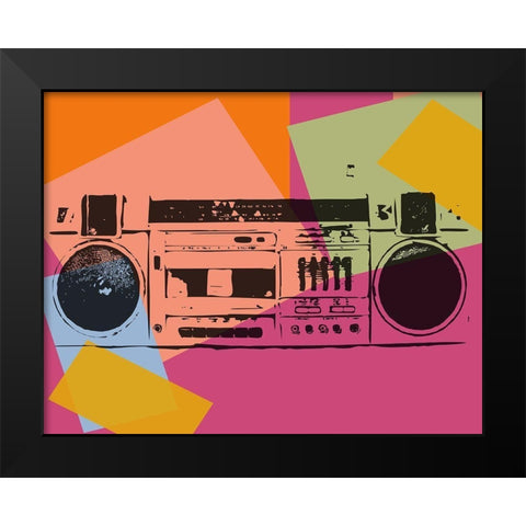 Boom Boom Black Modern Wood Framed Art Print by Sommers, Mindy