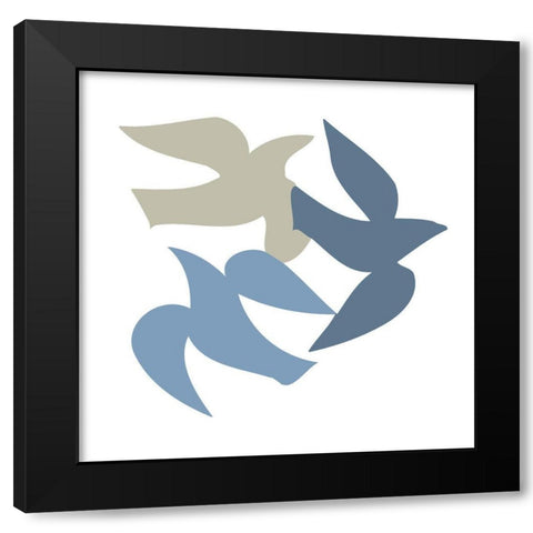 Birds Black Modern Wood Framed Art Print with Double Matting by Sommers, Mindy