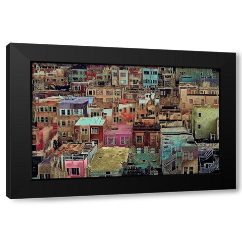 Windows and Neighbors Black Modern Wood Framed Art Print by Sommers, Mindy