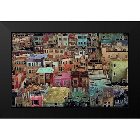Windows and Neighbors Black Modern Wood Framed Art Print by Sommers, Mindy
