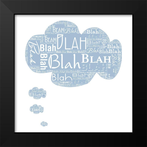 Thought Cloud Black Modern Wood Framed Art Print by Sommers, Mindy