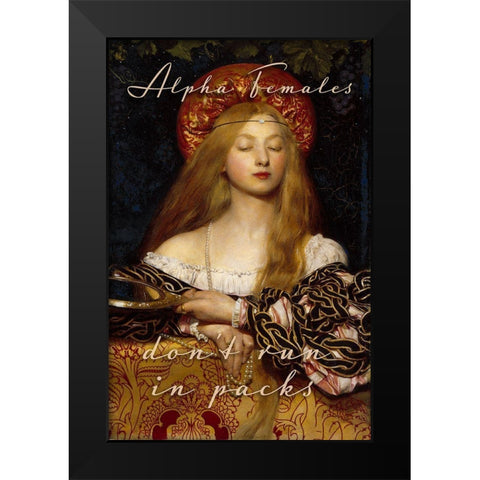 Alpha Females Black Modern Wood Framed Art Print by Sommers, Mindy