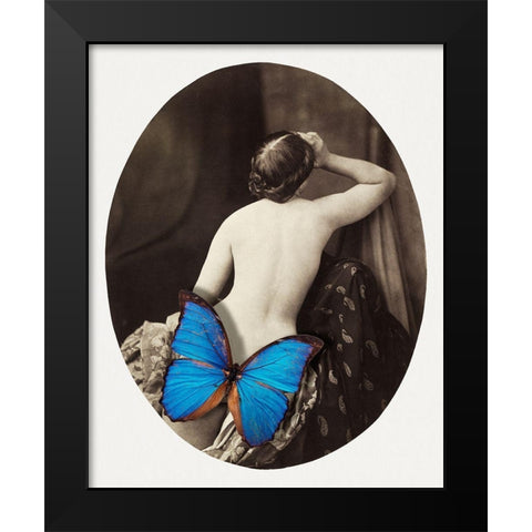 Butterfly girl Black Modern Wood Framed Art Print by Sommers, Mindy