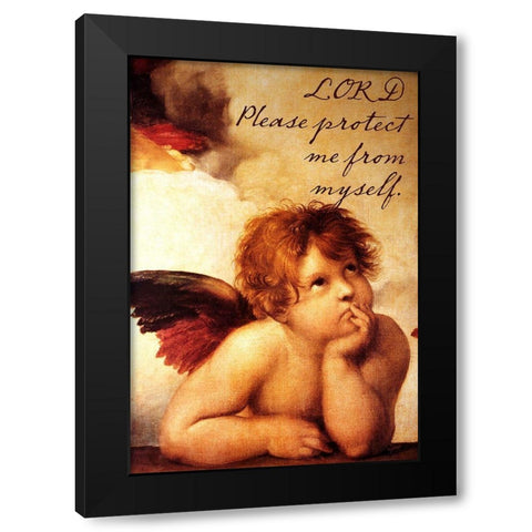 Cherub Black Modern Wood Framed Art Print with Double Matting by Sommers, Mindy