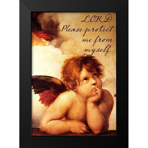 Cherub Black Modern Wood Framed Art Print by Sommers, Mindy