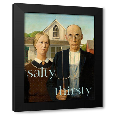 Salty Black Modern Wood Framed Art Print with Double Matting by Sommers, Mindy