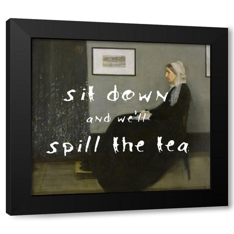 Spill the Tea Black Modern Wood Framed Art Print with Double Matting by Sommers, Mindy