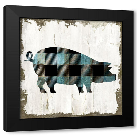 Pig Black Modern Wood Framed Art Print by Sommers, Mindy