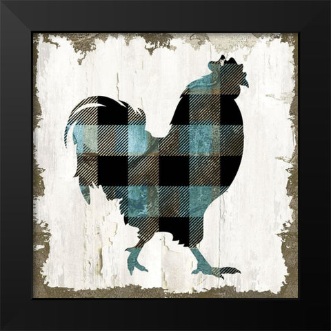 Rooster Black Modern Wood Framed Art Print by Sommers, Mindy