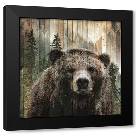 Forest Bear Black Modern Wood Framed Art Print by Sommers, Mindy
