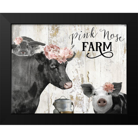 Pink Nose Farm I Black Modern Wood Framed Art Print by Sommers, Mindy