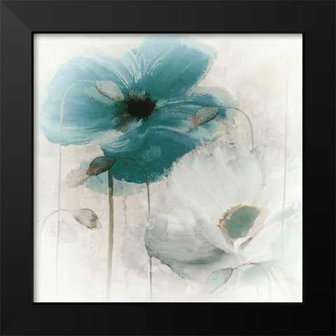 Teal Poppies I Black Modern Wood Framed Art Print by Sommers, Mindy