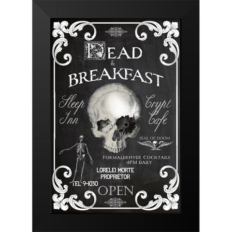 Dead and Breakfast Black Modern Wood Framed Art Print by Sommers, Mindy