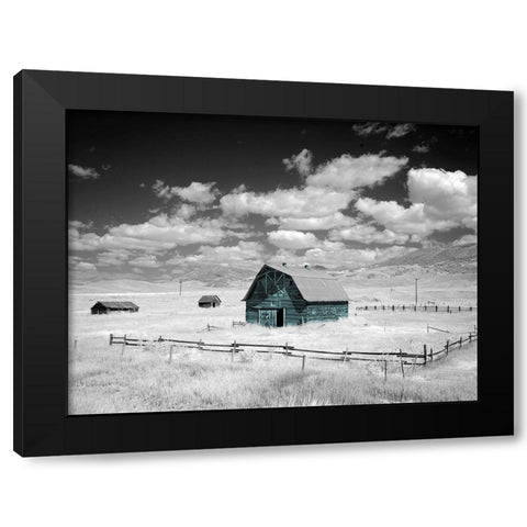 Aqua Barn Black Modern Wood Framed Art Print by Sommers, Mindy