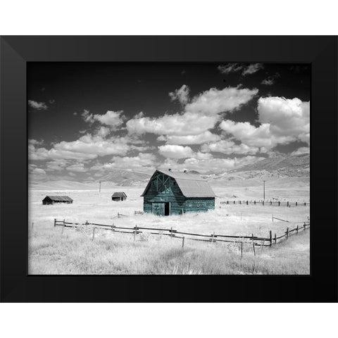 Aqua Barn Black Modern Wood Framed Art Print by Sommers, Mindy