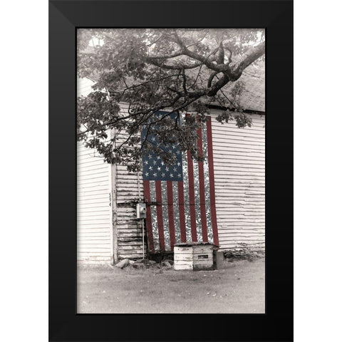 Barn Flag II Black Modern Wood Framed Art Print by Sommers, Mindy