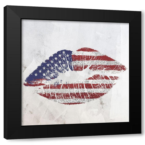 American Kiss Black Modern Wood Framed Art Print by Sommers, Mindy