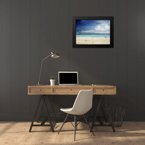Beach Black Modern Wood Framed Art Print by Sommers, Mindy
