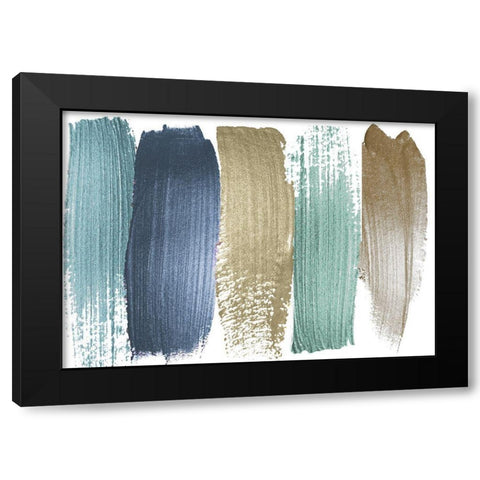 Beach Strokes Black Modern Wood Framed Art Print with Double Matting by Sommers, Mindy