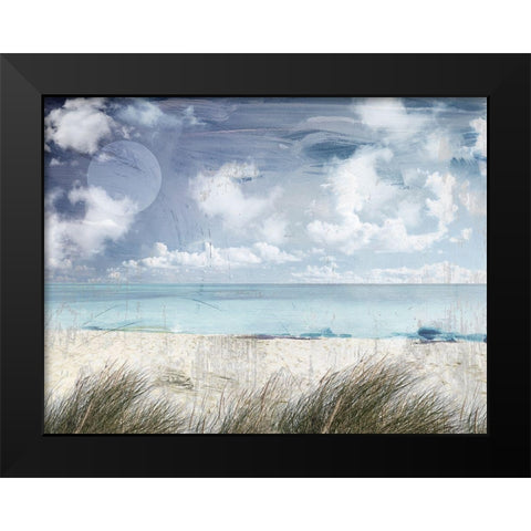 Cloudy Beach Black Modern Wood Framed Art Print by Sommers, Mindy