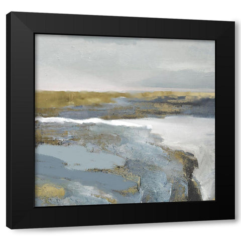 Golden Cliffs Black Modern Wood Framed Art Print with Double Matting by Sommers, Mindy