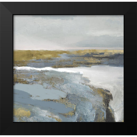 Golden Cliffs Black Modern Wood Framed Art Print by Sommers, Mindy