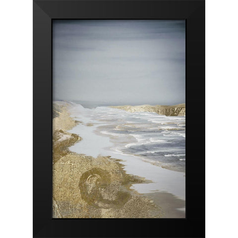 Golden Shore Black Modern Wood Framed Art Print by Sommers, Mindy