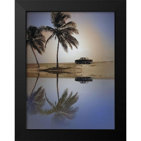 Lovers Peak Black Modern Wood Framed Art Print by Sommers, Mindy