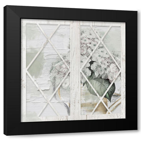 Shabby Hydrangea Black Modern Wood Framed Art Print by Sommers, Mindy