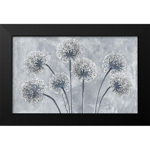 Blue Onion Flowers Black Modern Wood Framed Art Print by Sommers, Mindy