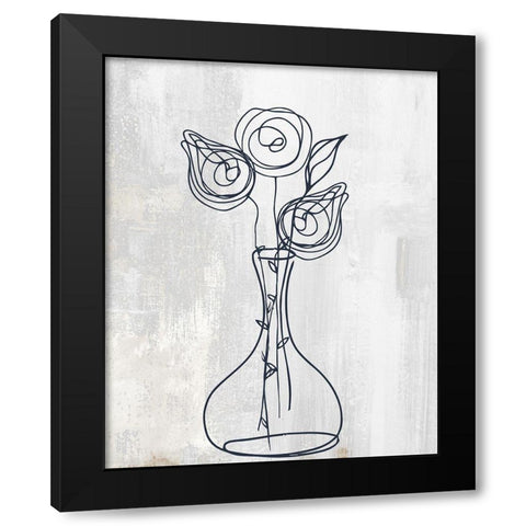 Rosettes Black Modern Wood Framed Art Print with Double Matting by Sommers, Mindy