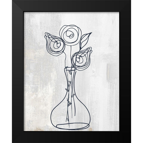 Rosettes Black Modern Wood Framed Art Print by Sommers, Mindy