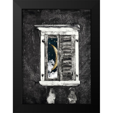 Moon Window Black Modern Wood Framed Art Print by Sommers, Mindy