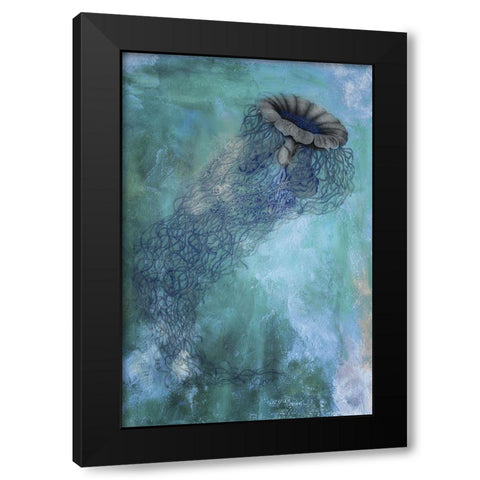 Jellyfish Black Modern Wood Framed Art Print by Sommers, Mindy