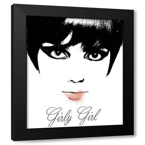 Girly Girl Black Modern Wood Framed Art Print with Double Matting by Sommers, Mindy