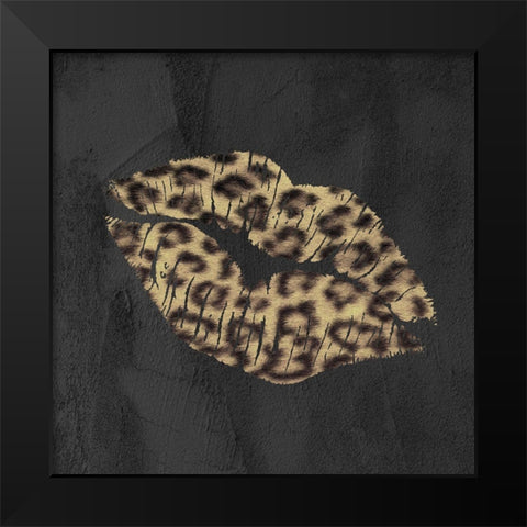 Leopard Kiss Black Modern Wood Framed Art Print by Sommers, Mindy