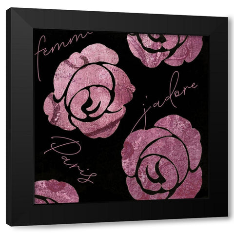 Parisian Roses Black Modern Wood Framed Art Print by Sommers, Mindy