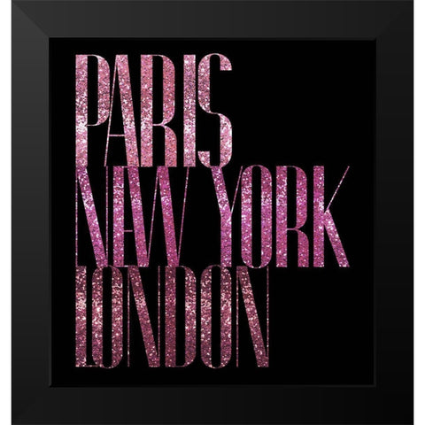 Sparkling Cities Black Modern Wood Framed Art Print by Sommers, Mindy